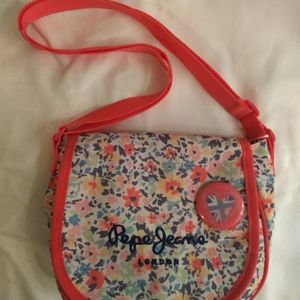Pepe Jeans London Girls Pink Flower Shoulder Bag